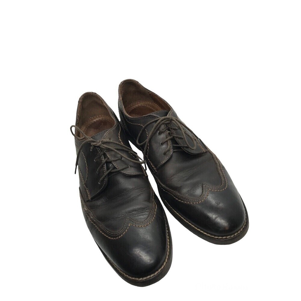 Johnston & Murphy Mens 9.5‎ Wingtip Leather Shoes Dress Tie Up Chocolate Brown